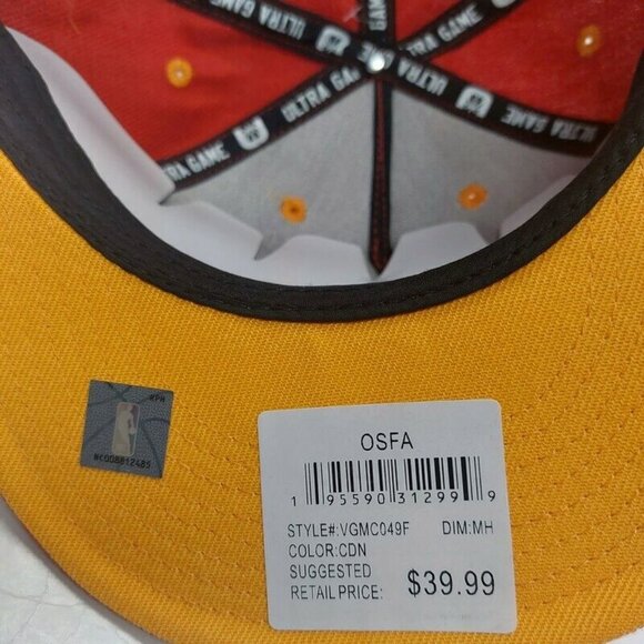 Ultra Game Mens Miami Heat Snapback Hat Cap Red Yellow One Size Fits Most - Picture 7 of 7